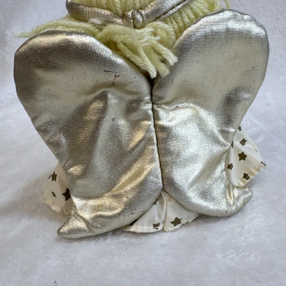 Lillian Vernon‎ Soft Fabric Angel Doll Christmas Gold Silver Star Dress 7 Inch